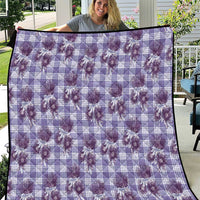 Purple Palaka Hawaii Quilt Hawaiian Lehua Blossoms