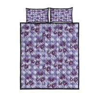 Purple Palaka Hawaii Quilt Bed Set Hawaiian Lehua Blossoms
