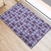 Purple Palaka Hawaii Rubber Doormat Hawaiian Lehua Blossoms