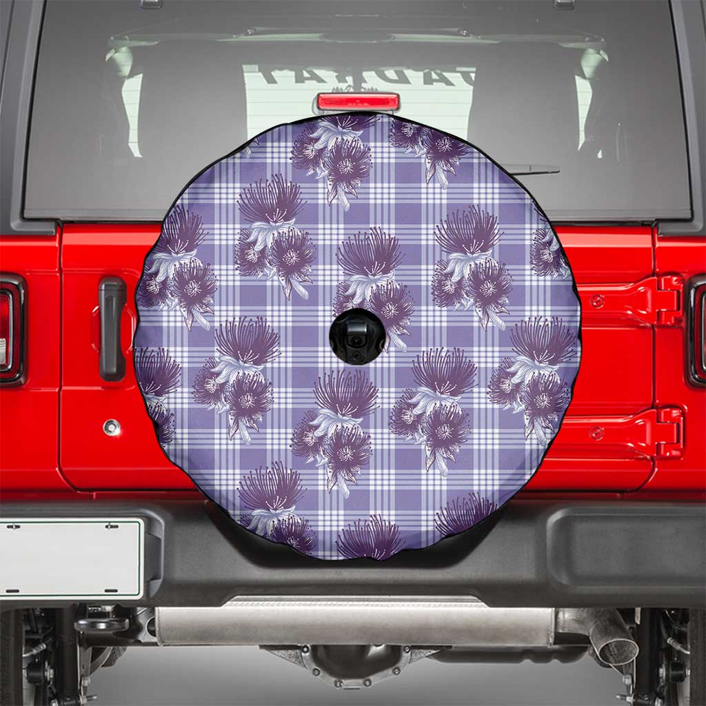 Purple Palaka Hawaii Spare Tire Cover Hawaiian Lehua Blossoms