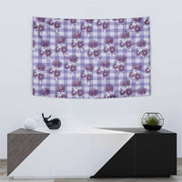 Purple Palaka Hawaii Tapestry Hawaiian Lehua Blossoms