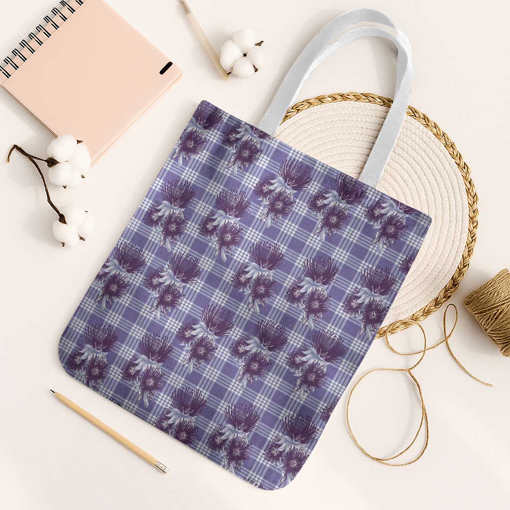 Purple Palaka Hawaii Tote Bag Hawaiian Lehua Blossoms