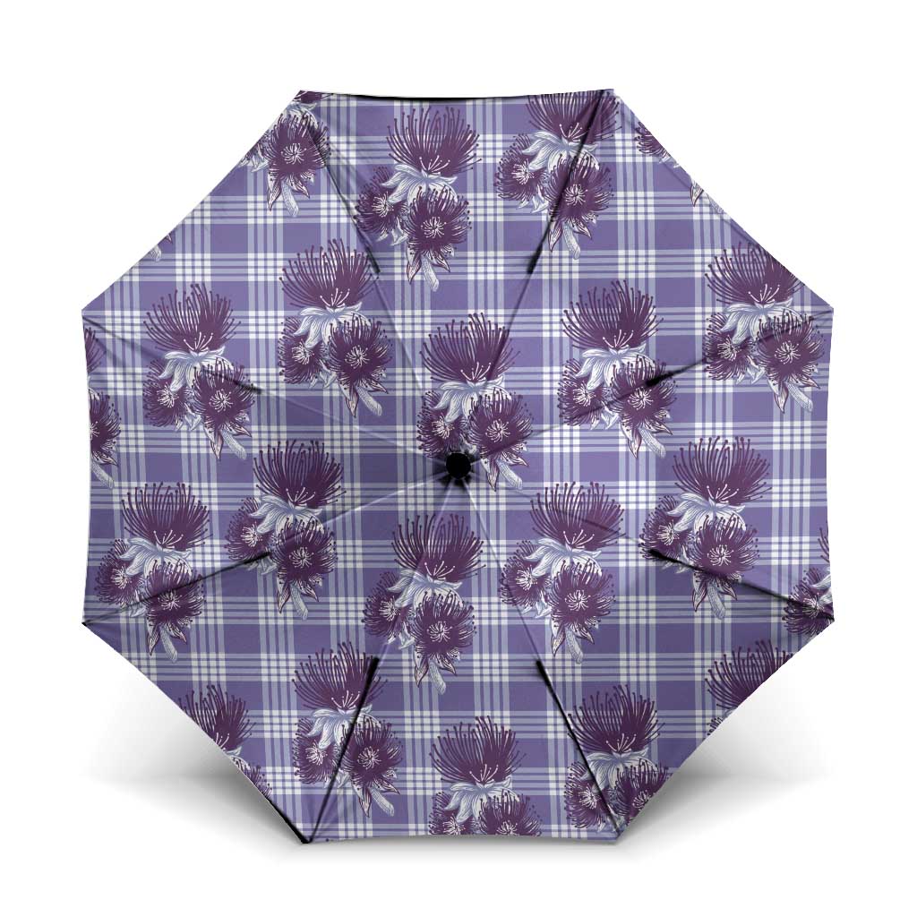Purple Palaka Hawaii Umbrella Hawaiian Lehua Blossoms