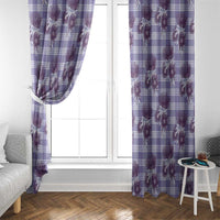 Purple Palaka Hawaii Window Curtain Hawaiian Lehua Blossoms