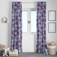 Purple Palaka Hawaii Window Curtain Hawaiian Lehua Blossoms