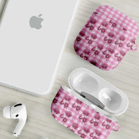 Pink Palaka Hawaii AirPods Case Hawaiian Lehua Blossoms