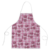 Pink Palaka Hawaii Apron Hawaiian Lehua Blossoms