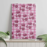 Pink Palaka Hawaii Canvas Wall Art Hawaiian Lehua Blossoms