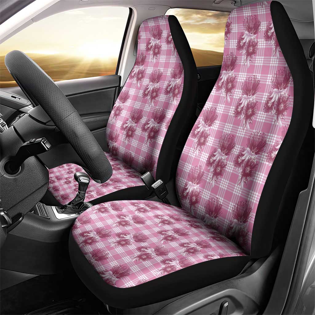 Pink Palaka Hawaii Car Seat Cover Hawaiian Lehua Blossoms