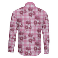Pink Palaka Hawaii Family Matching Off The Shoulder Long Sleeve Dress and Hawaiian Shirt Hawaiian Lehua Blossoms LT05 - Polynesian Pride