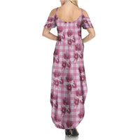 Pink Palaka Hawaii Family Matching Summer Maxi Dress and Hawaiian Shirt Hawaiian Lehua Blossoms LT05 - Polynesian Pride