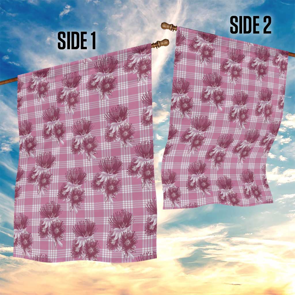 Pink Palaka Hawaii Garden Flag Hawaiian Lehua Blossoms