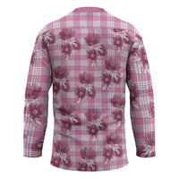 Pink Palaka Hawaii Hockey Jersey Hawaiian Lehua Blossoms