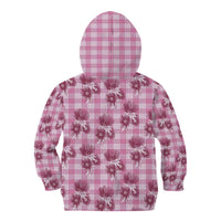 Pink Palaka Hawaii Kid Hoodie Hawaiian Lehua Blossoms