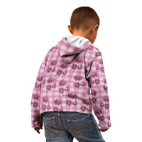 Pink Palaka Hawaii Kid Hoodie Hawaiian Lehua Blossoms