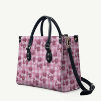 Pink Palaka Hawaii Leather Bag Hawaiian Lehua Blossoms