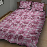 Pink Palaka Hawaii Quilt Bed Set Hawaiian Lehua Blossoms