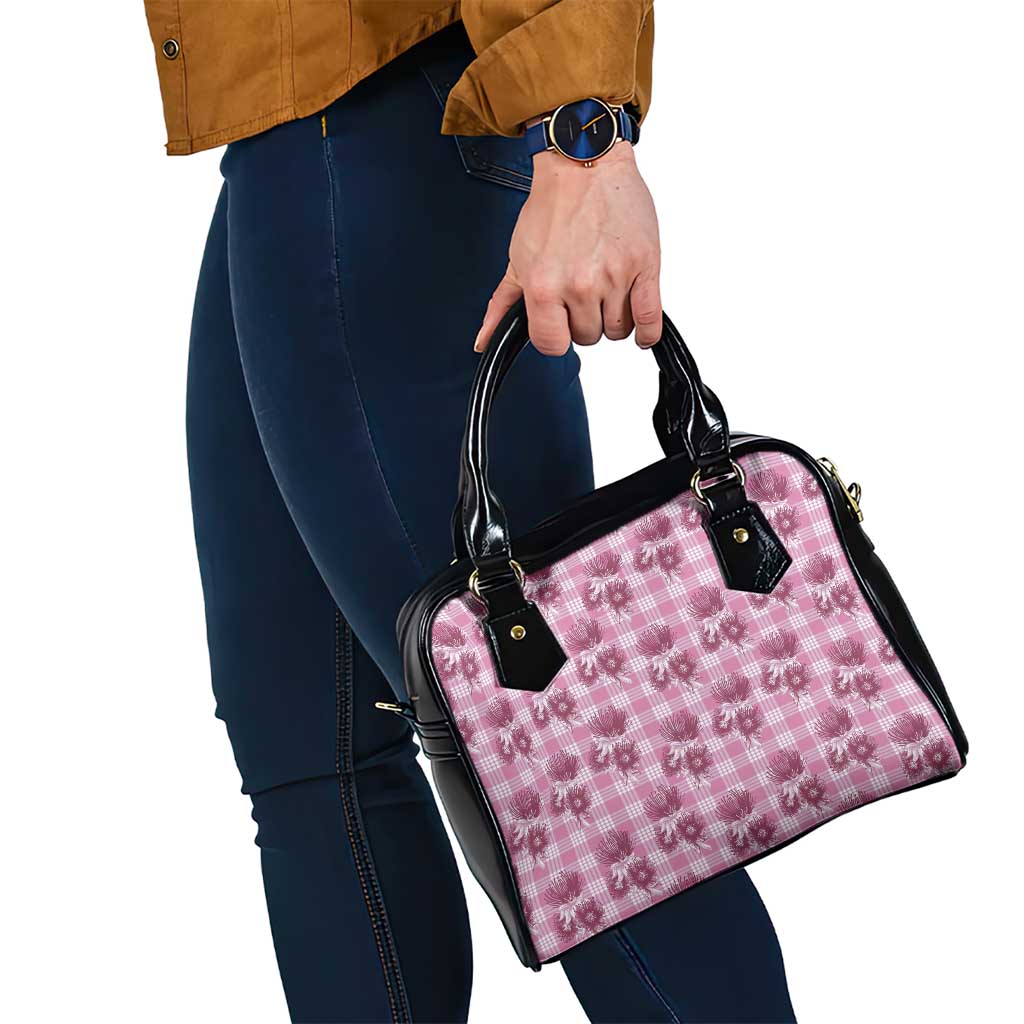 Pink Palaka Hawaii Shoulder Handbag Hawaiian Lehua Blossoms