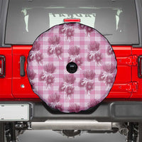 Pink Palaka Hawaii Spare Tire Cover Hawaiian Lehua Blossoms