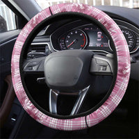 Pink Palaka Hawaii Steering Wheel Cover Hawaiian Lehua Blossoms