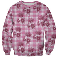 Pink Palaka Hawaii Sweatshirt Hawaiian Lehua Blossoms