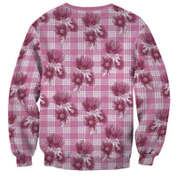 Pink Palaka Hawaii Sweatshirt Hawaiian Lehua Blossoms