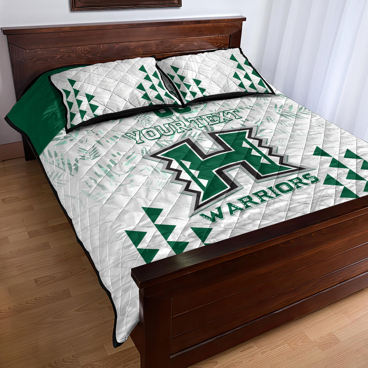 Custom Hawaii Football Quilt Bed Set Rainbow Warriors Kakau Pattern LT05 - Polynesian Pride