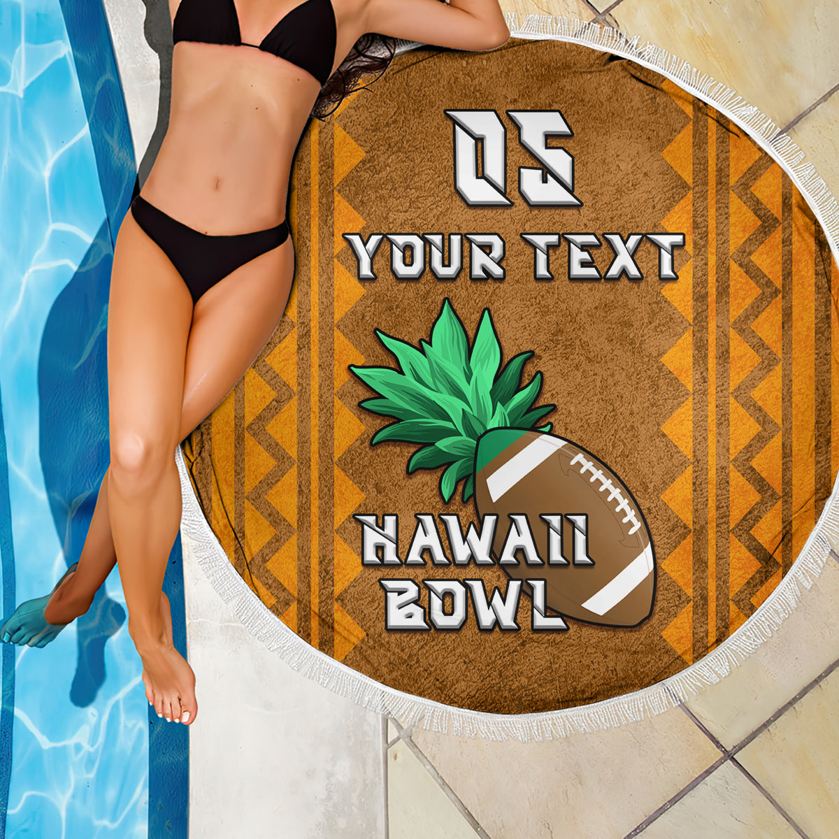Custom Hawaii Honolulu Football Bowl Beach Blanket Simple Style LT05 - Polynesian Pride