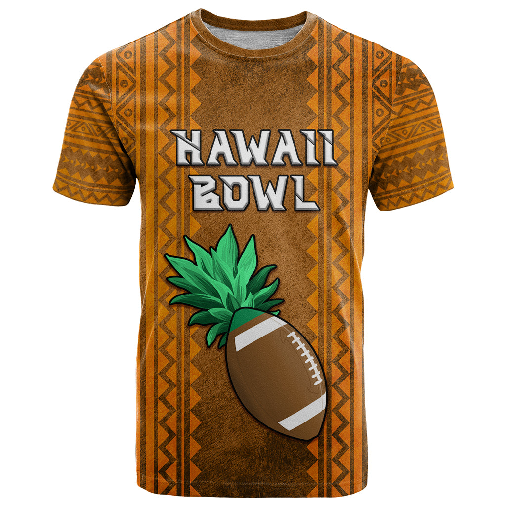 Custom Hawaii Honolulu Football Bowl T Shirt Simple Style LT05 Brown - Polynesian Pride