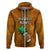 Custom Hawaii Honolulu Football Bowl Zip Hoodie Simple Style LT05 Zip Hoodie Brown - Polynesian Pride