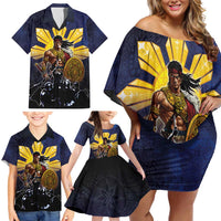 Philippines The First Hero Family Matching Off Shoulder Short Dress and Hawaiian Shirt Lapu Lapu Know Your Roots