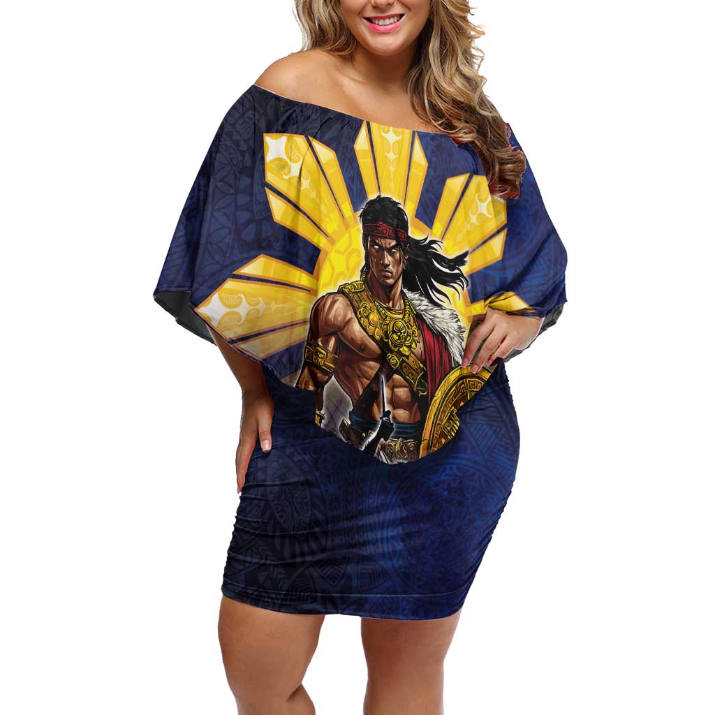 Philippines The First Hero Family Matching Off Shoulder Short Dress and Hawaiian Shirt Lapu Lapu Know Your Roots