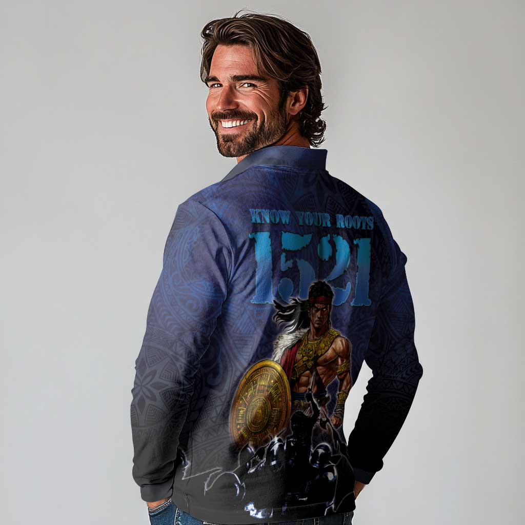 Philippines The First Hero Long Sleeve Polo Shirt Lapu Lapu Know Your Roots