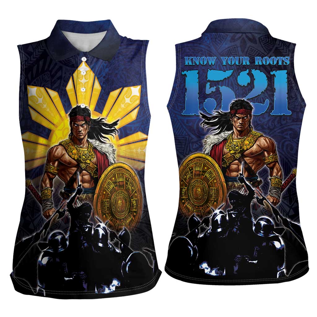Philippines The First Hero Women Sleeveless Polo Shirt Lapu Lapu Know Your Roots