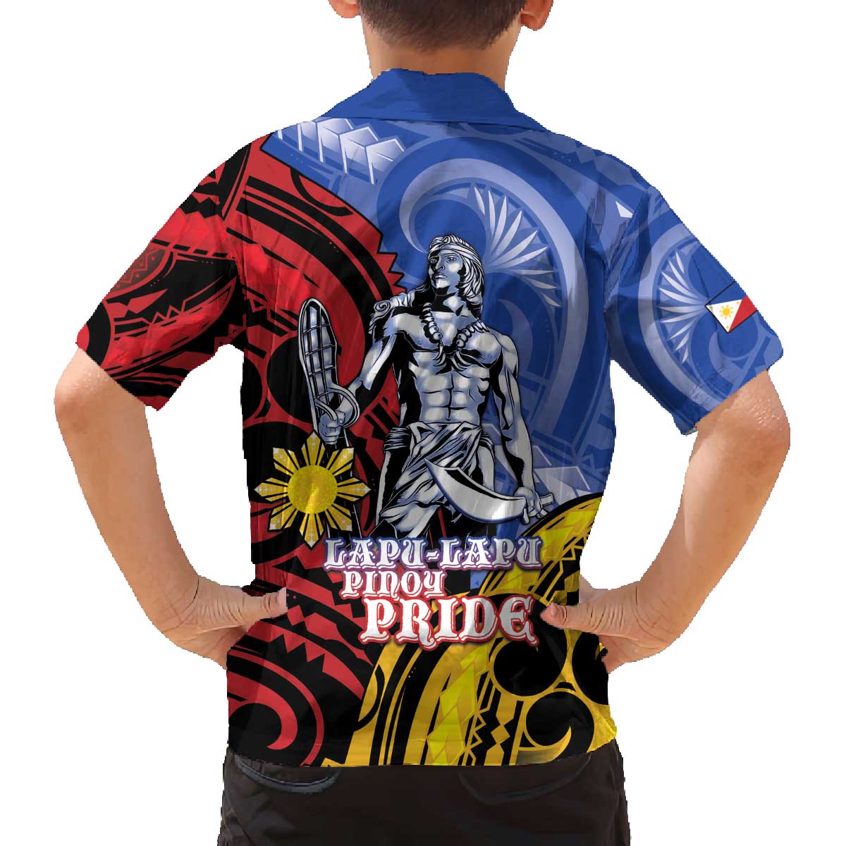 Philippines Lapu-Lapu Family Matching Off The Shoulder Long Sleeve Dress and Hawaiian Shirt Proud Of My King