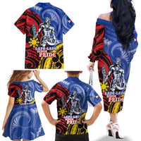 Philippines Lapu-Lapu Family Matching Off The Shoulder Long Sleeve Dress and Hawaiian Shirt Proud Of My King