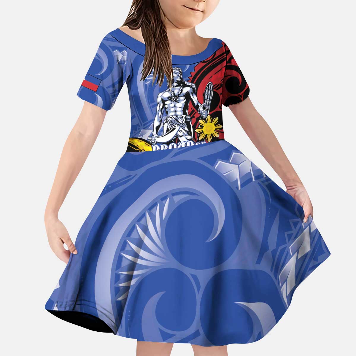 Philippines Lapu-Lapu Kid Short Sleeve Dress Proud Of My King