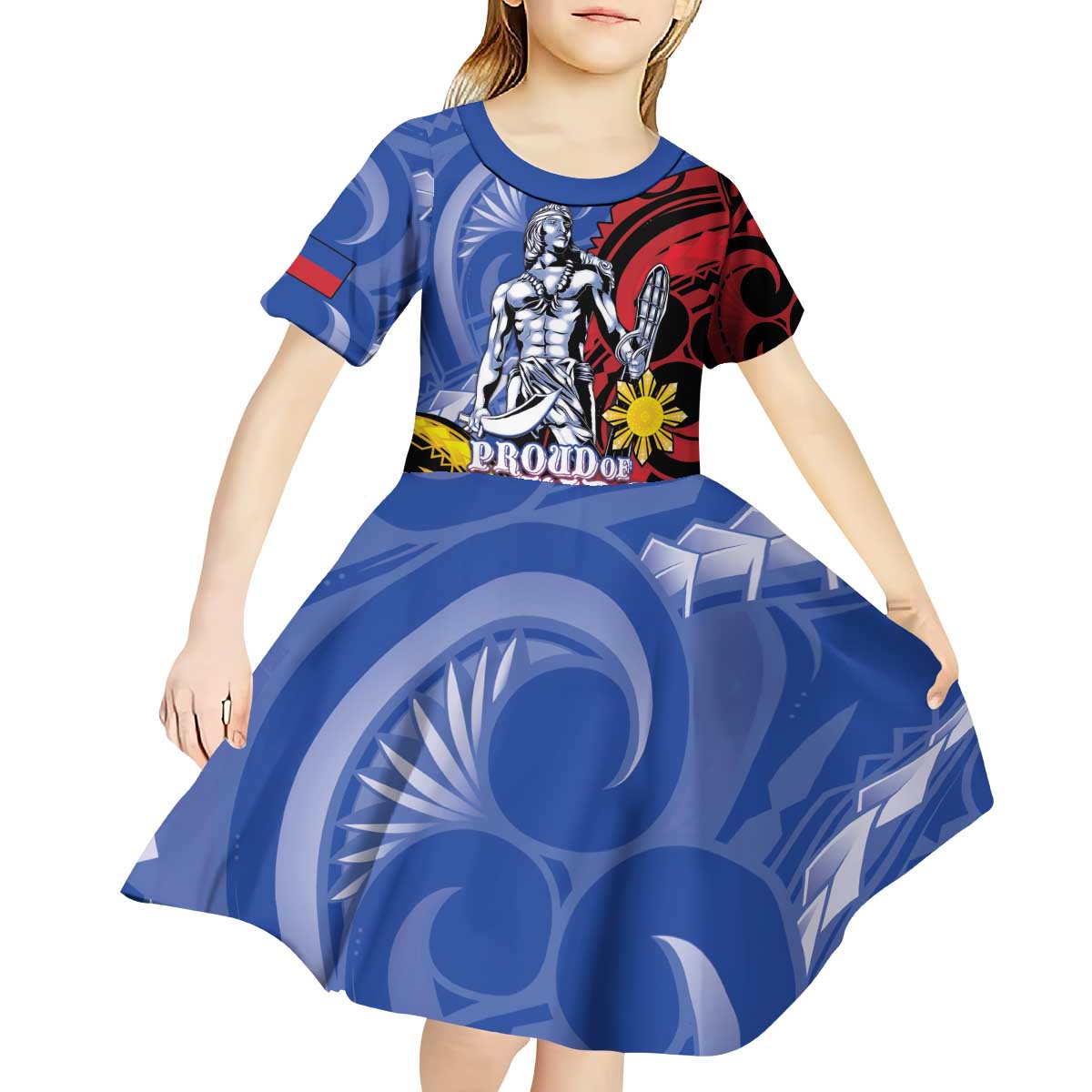 Philippines Lapu-Lapu Kid Short Sleeve Dress Proud Of My King