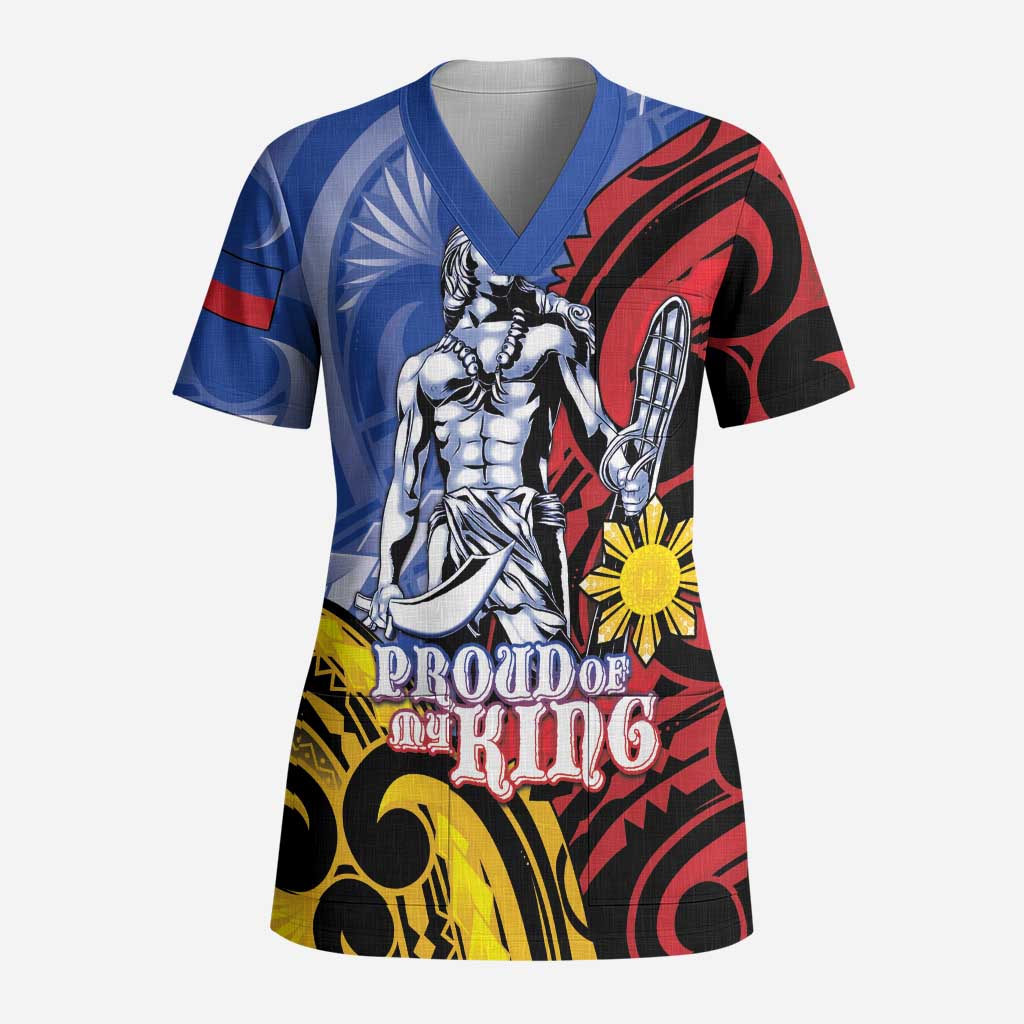 Philippines Lapu-Lapu Scrub Top Proud Of My King - Polynesian Pride