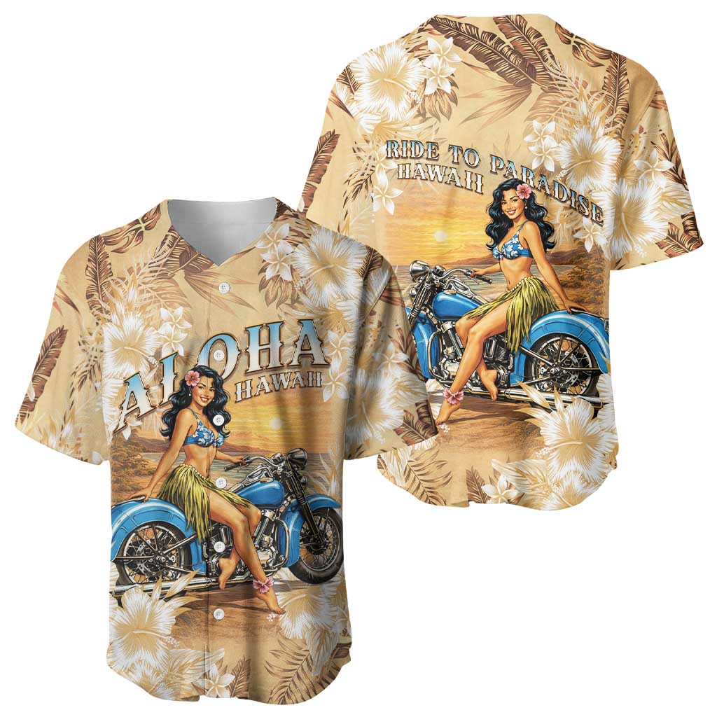 Aloha Hawaii Biker Baseball Jersey Ride To Paradise
