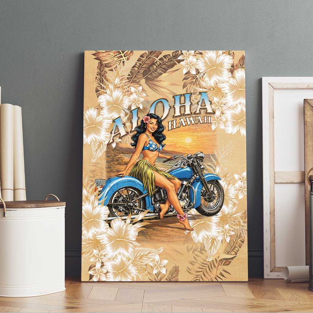 Aloha Hawaii Biker Canvas Wall Art Ride To Paradise