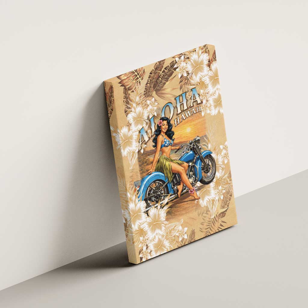 Aloha Hawaii Biker Canvas Wall Art Ride To Paradise