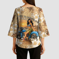 Aloha Hawaii Biker Kimono Sleeve Blouse Ride To Paradise