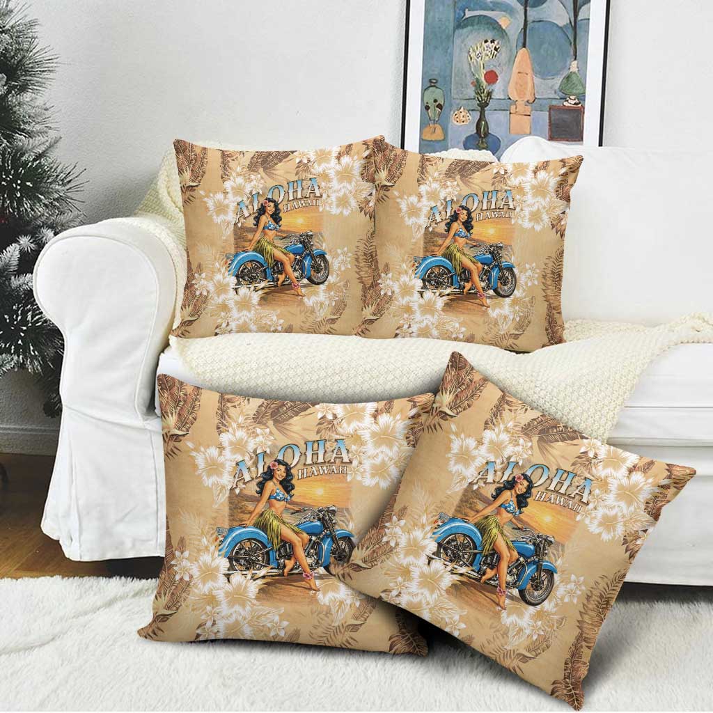 Aloha Hawaii Biker Pillow Cover Ride To Paradise