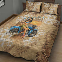 Aloha Hawaii Biker Quilt Bed Set Ride To Paradise