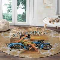 Aloha Hawaii Biker Round Carpet Ride To Paradise