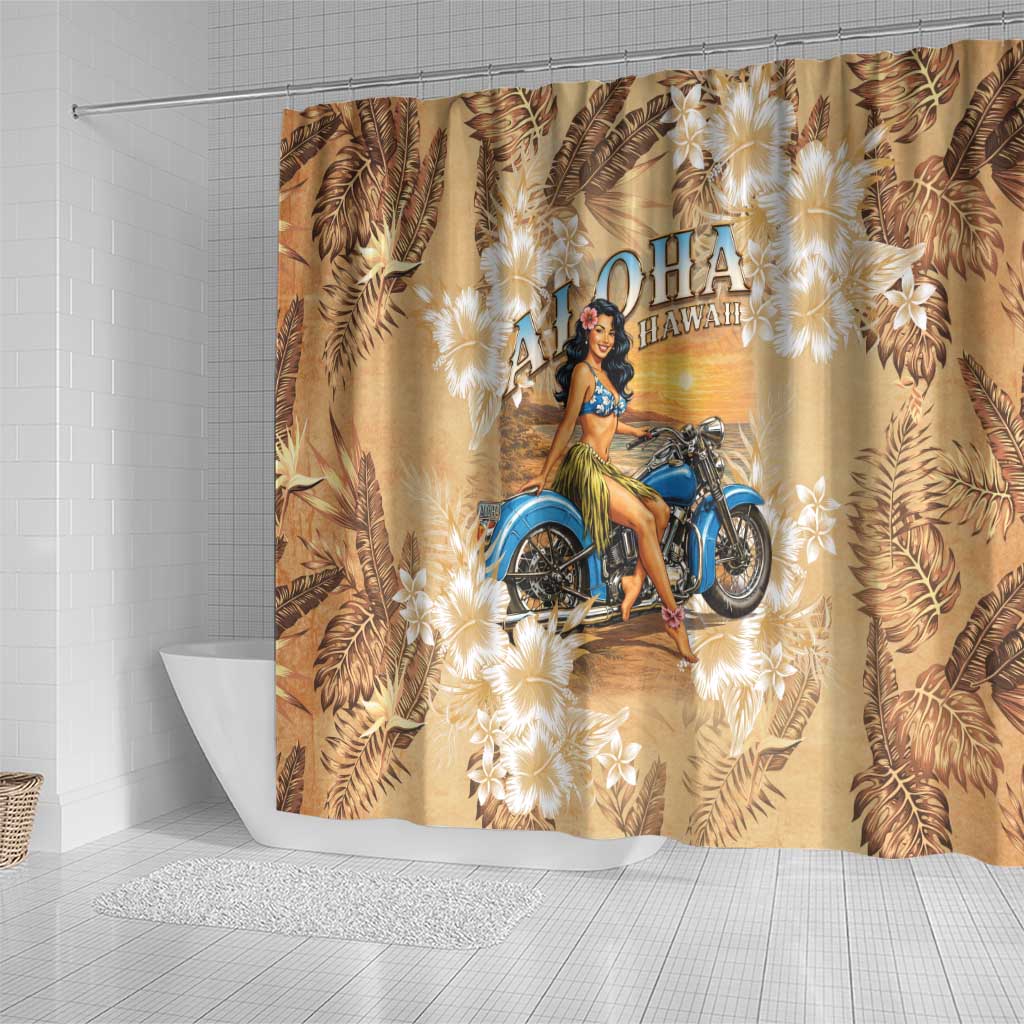 Aloha Hawaii Biker Shower Curtain Ride To Paradise