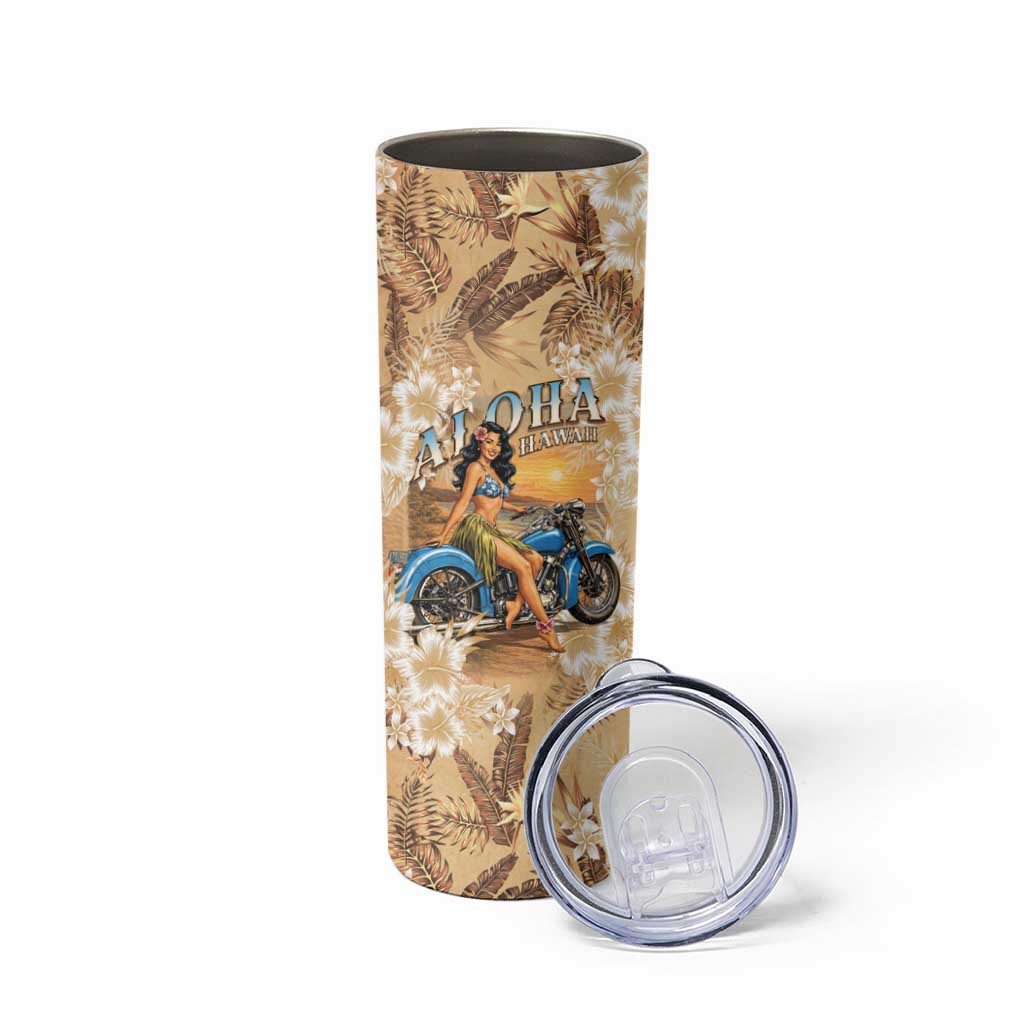 Aloha Hawaii Biker Skinny Tumbler Ride To Paradise