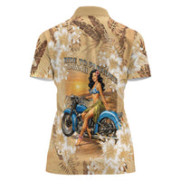 Aloha Hawaii Biker Women Polo Shirt Ride To Paradise