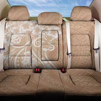Polynesian Women's Day Back Car Seat Cover Brown Hibiscus Flowers With Polynesian Pattern
